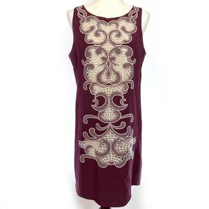 Maroon Cut-Out Open Back Shift Dress Large